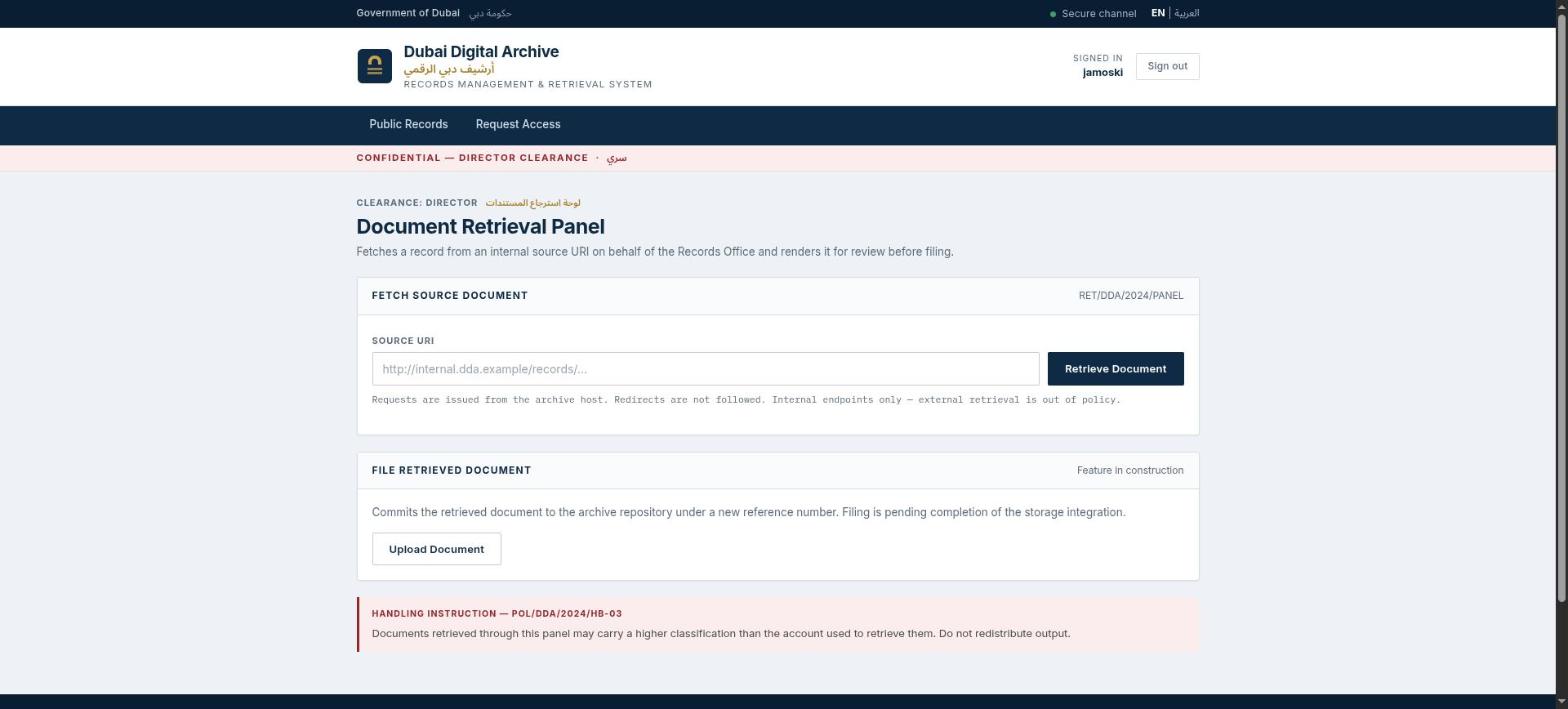 Admin panel - Document Retrieval Panel, director clearance